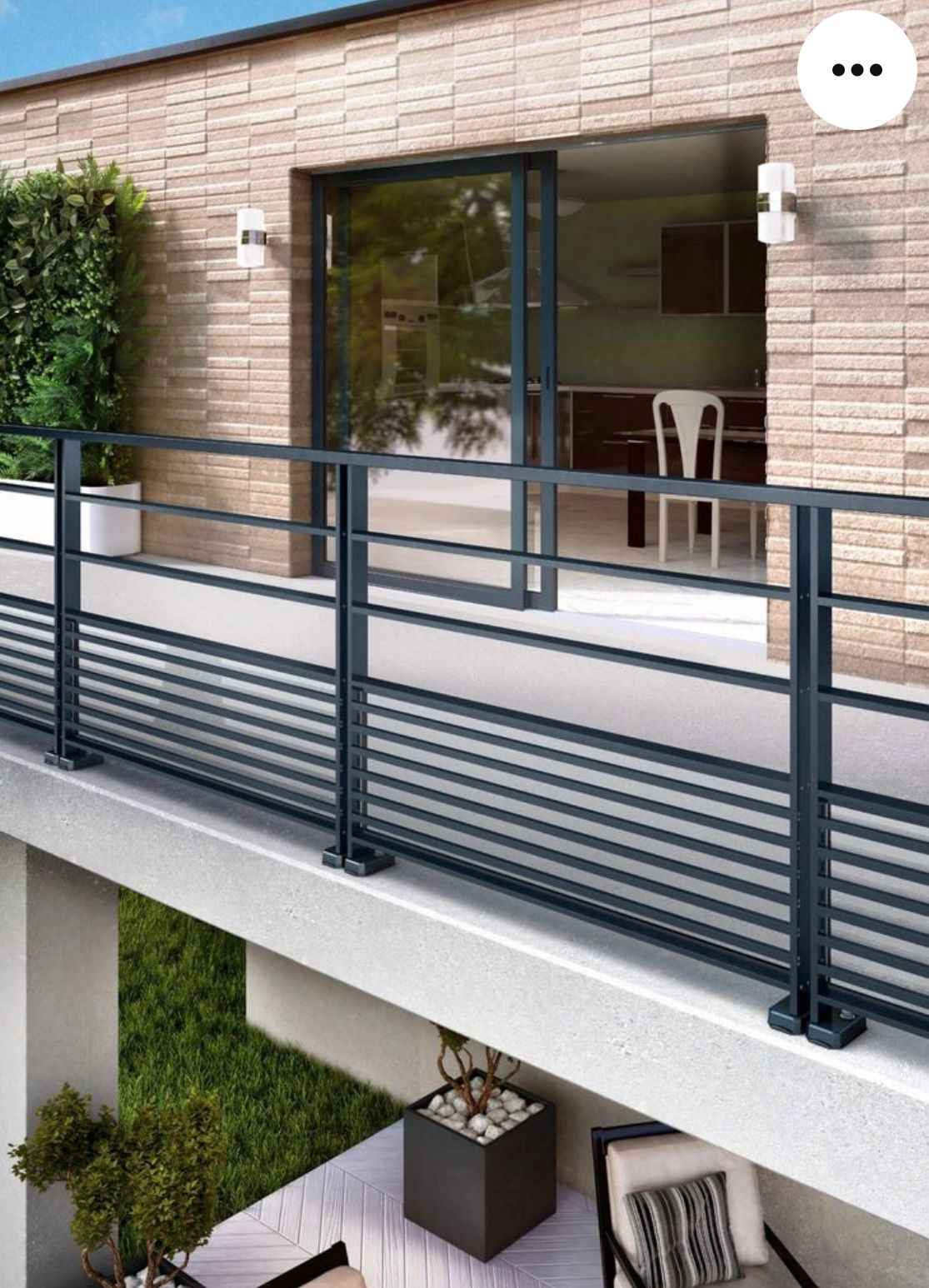 Balustrada dachowa garaż widok